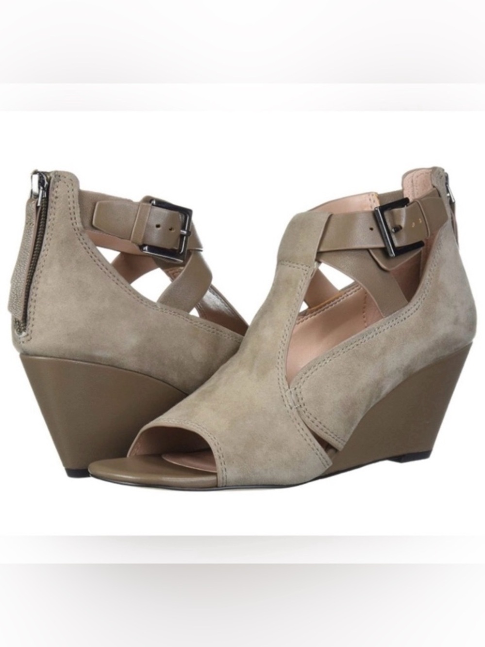 Donald J. Pliner‎ Suede Tan Wedge Sandals 9.5 NWT
